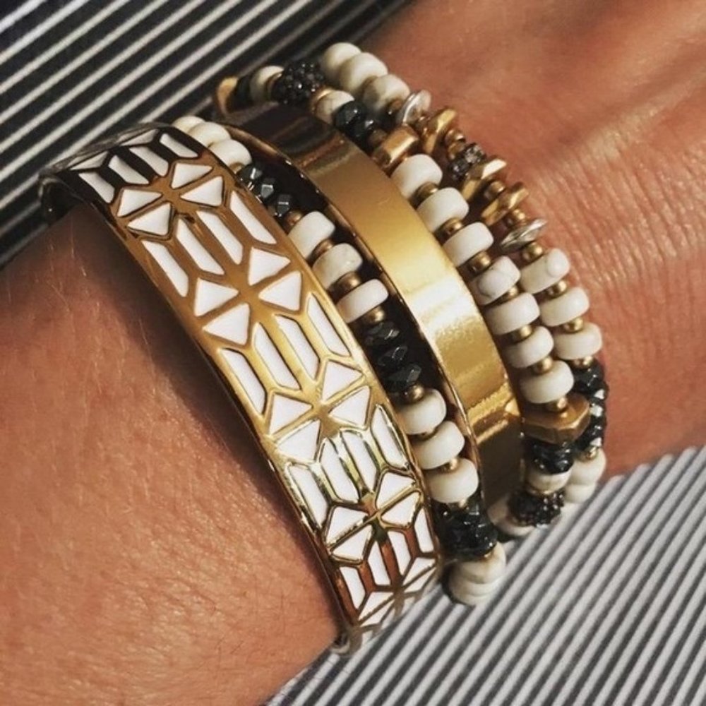 :: Stella & Dot Breezeblock Enamel Bangle - Picture 7 of 8